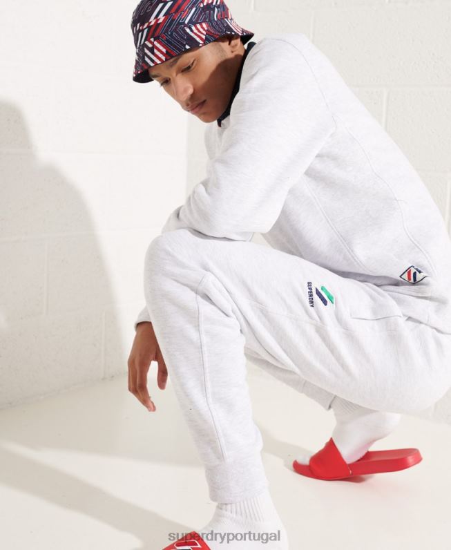 moletom com apliques sportstyle homens cinza claro roupas Superdry 2208H5108