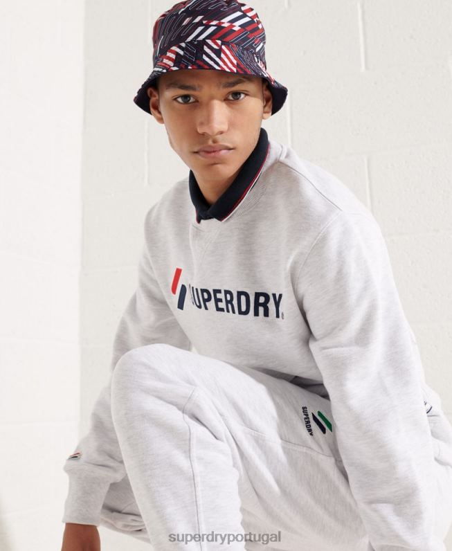 moletom com apliques sportstyle homens cinza claro roupas Superdry 2208H5108