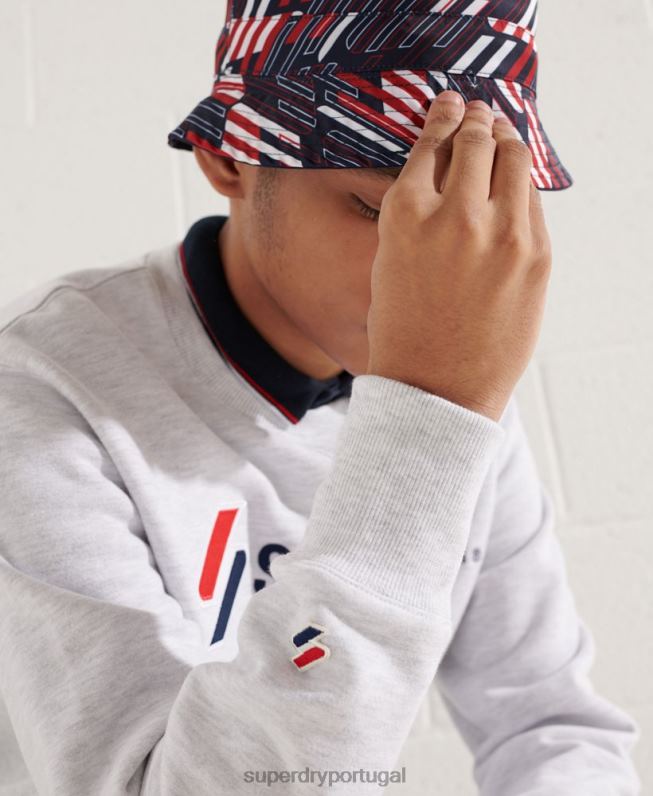 moletom com apliques sportstyle homens cinza claro roupas Superdry 2208H5108