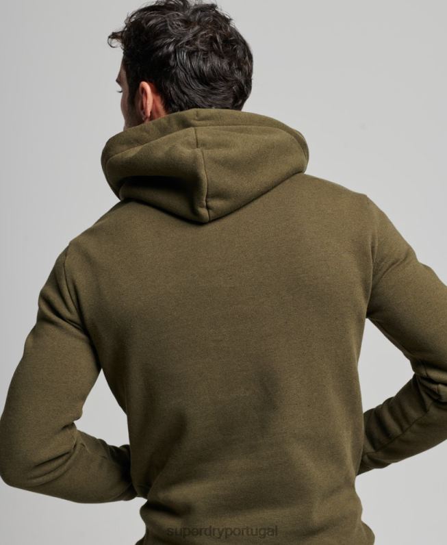 moletom com capuz clássico vintage core logo homens verde roupas Superdry 2208H659