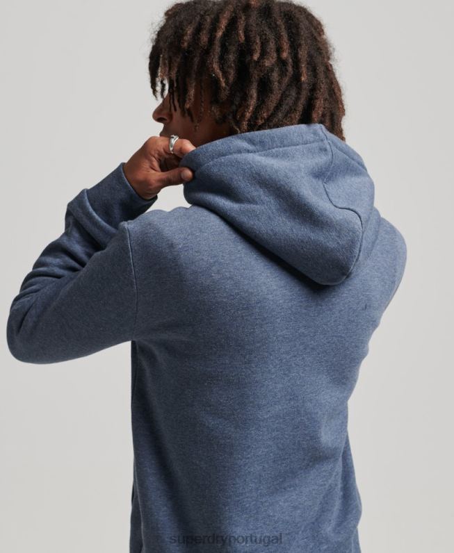 moletom com capuz com logotipo vintage homens marinha roupas Superdry 2208H5023