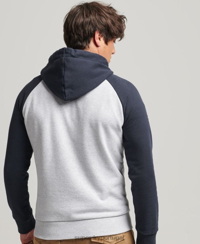 moletom com capuz da faculdade homens cinza roupas Superdry 2208H851