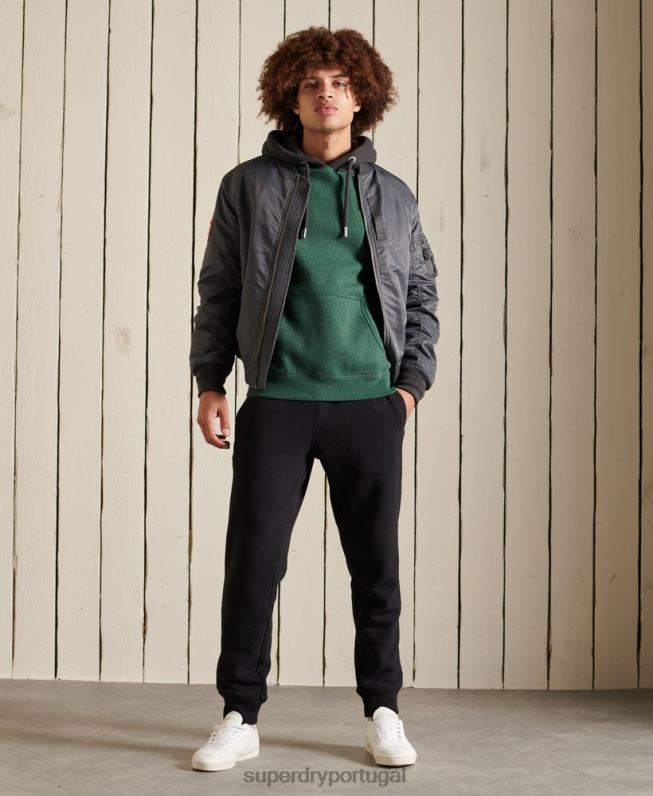 moletom com capuz de beisebol bordado com logo vintage homens verde roupas Superdry 2208H833