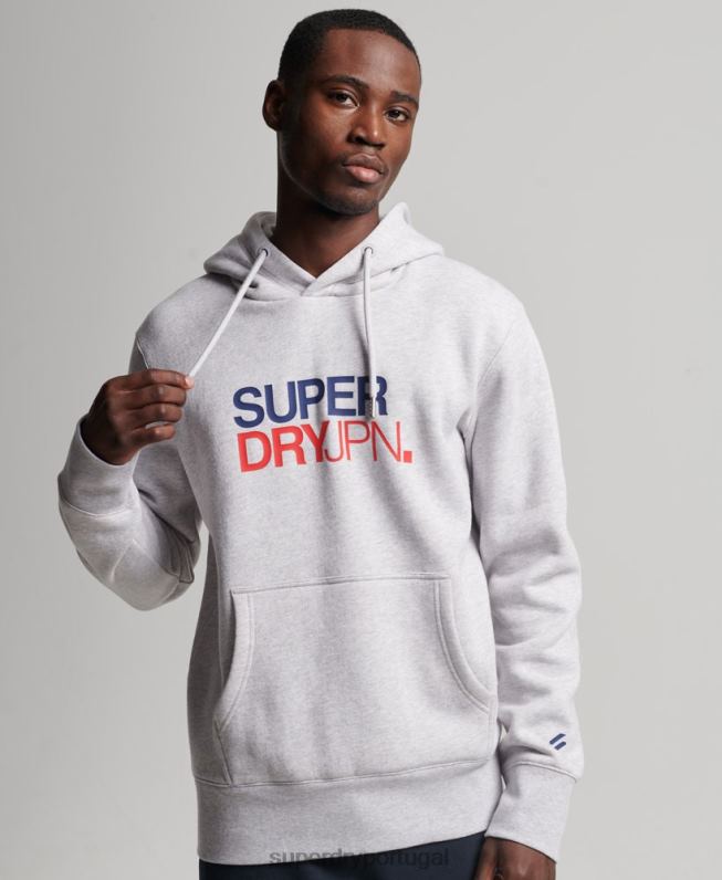 moletom com capuz de código homens cinza roupas Superdry 2208H495