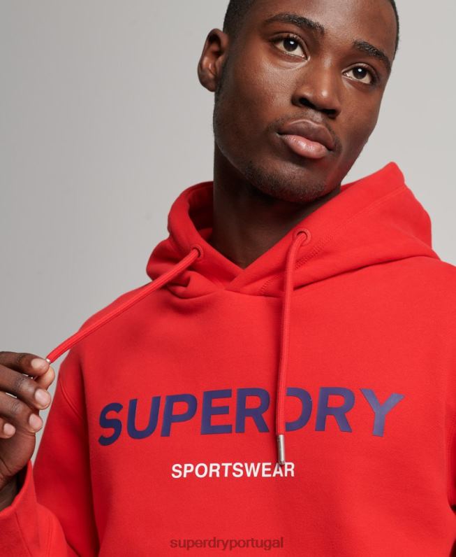 moletom com capuz de código homens vermelho roupas Superdry 2208H540