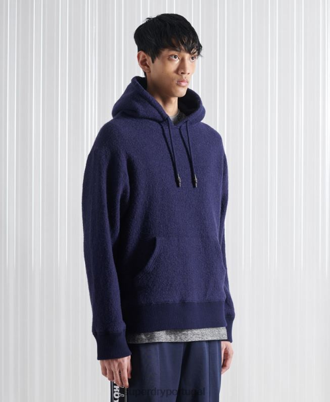 moletom com capuz de lã sdx edição limitada homens azul escuro roupas Superdry 2208H898