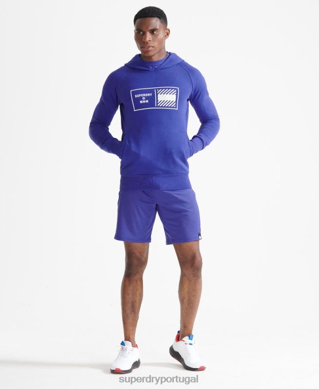 moletom com capuz de trem homens azul roupas Superdry 2208H5230