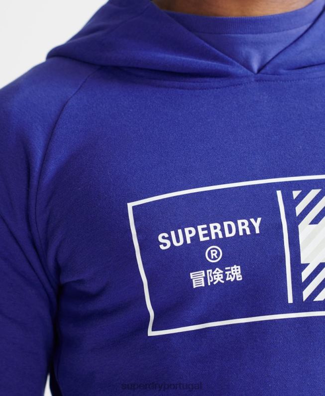 moletom com capuz de trem homens azul roupas Superdry 2208H5230
