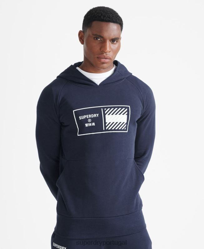 moletom com capuz de trem homens marinha roupas Superdry 2208H5197