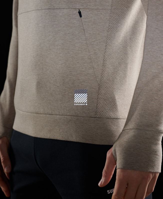 moletom com capuz gymtech de treinamento homens cinza roupas Superdry 2208H897