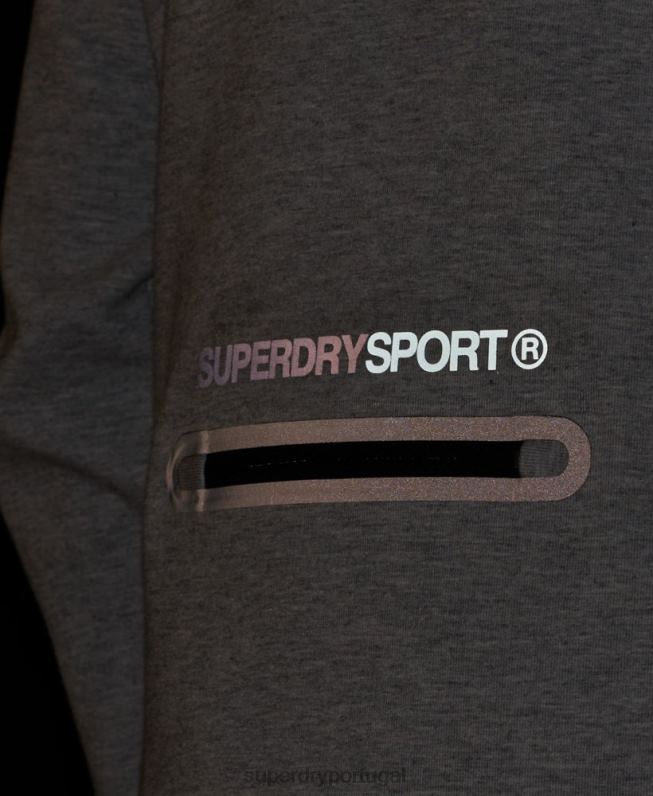 moletom com capuz gymtech homens cinza roupas Superdry 2208H536