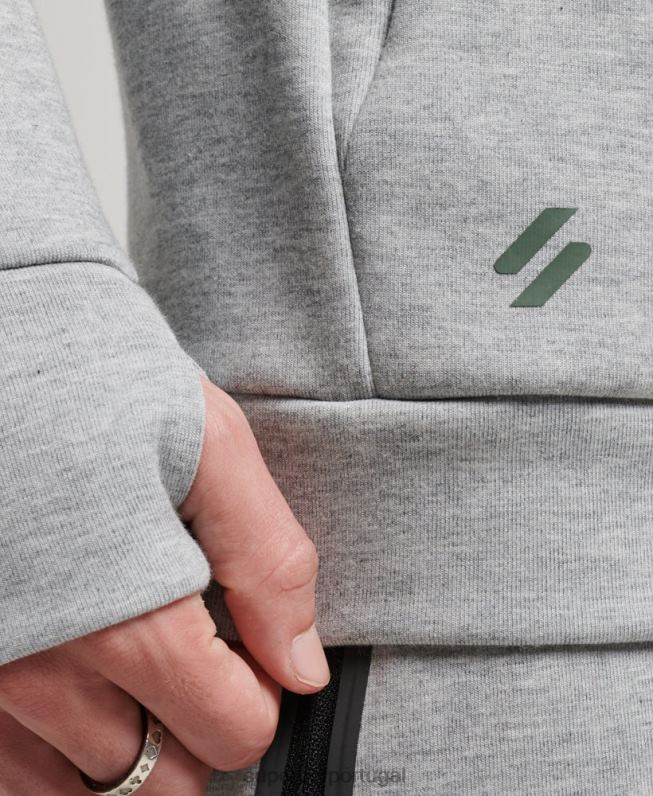 moletom com capuz gymtech homens cinza roupas Superdry 2208H536