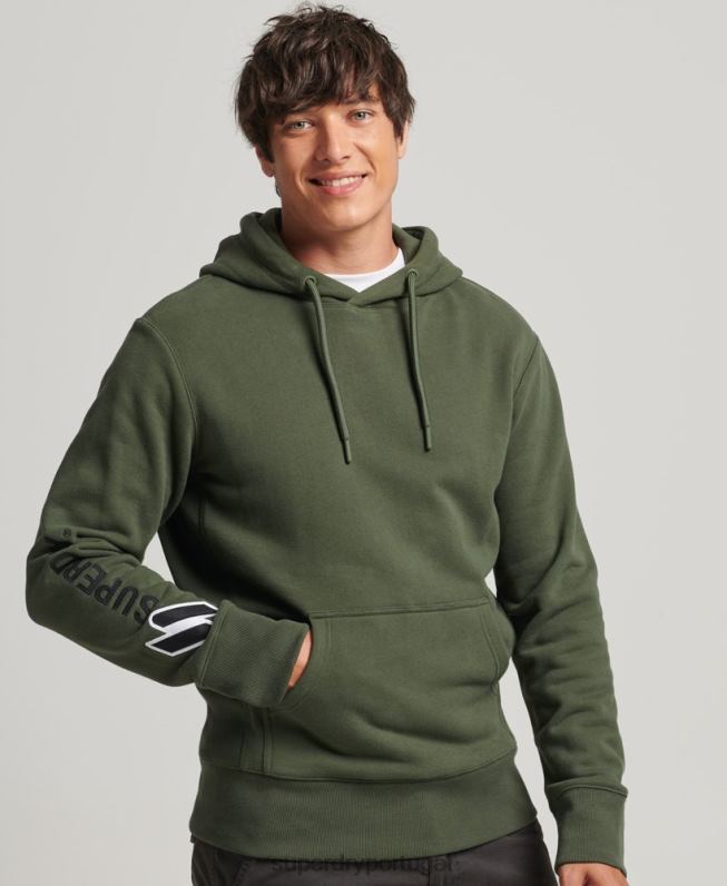 moletom com capuz homens caqui roupas Superdry 2208H654