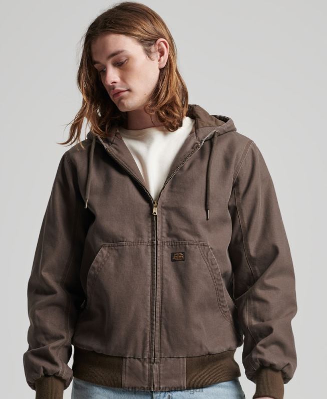 moletom com capuz homens marrom roupas Superdry 2208H25
