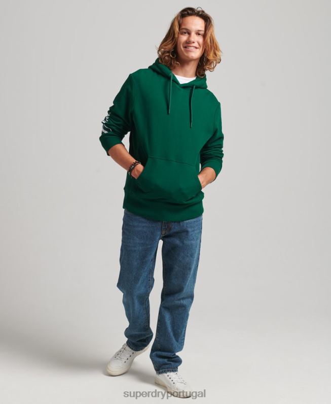 moletom com capuz homens verde roupas Superdry 2208H623