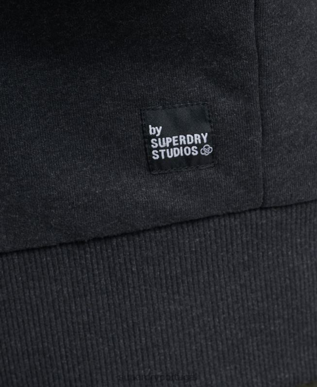 moletom com capuz micro lateral reciclado homens preto roupas Superdry 2208H4991
