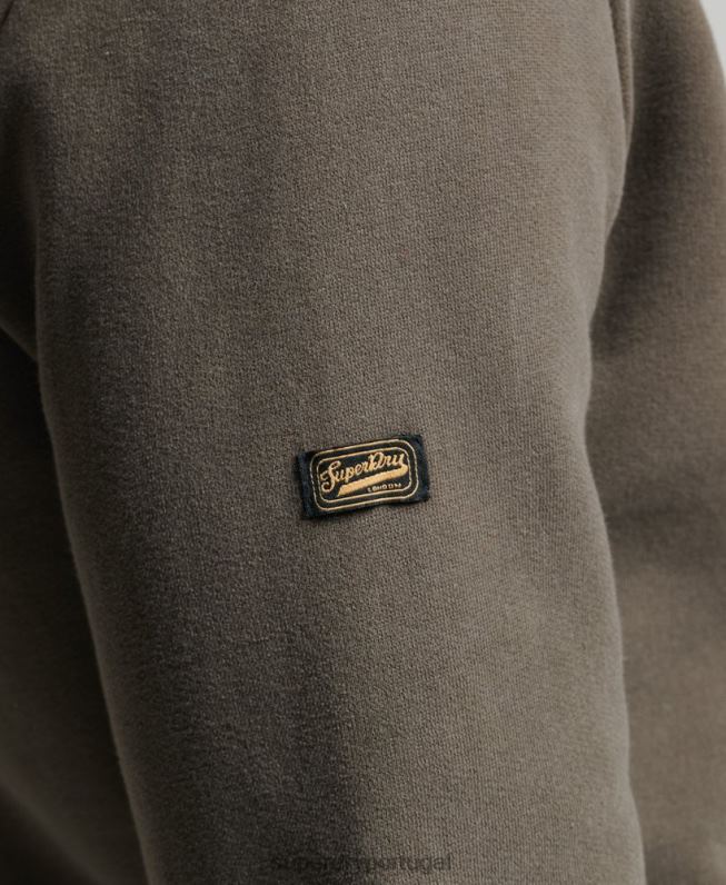 moletom com capuz narrativo com logo vintage homens cinza escuro roupas Superdry 2208H535