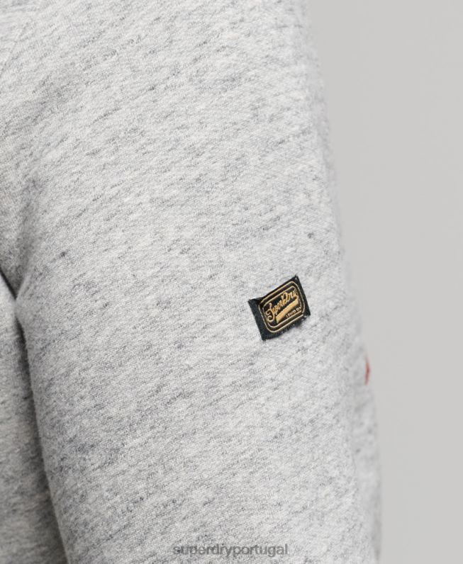 moletom com capuz narrativo com logo vintage homens cinza roupas Superdry 2208H515