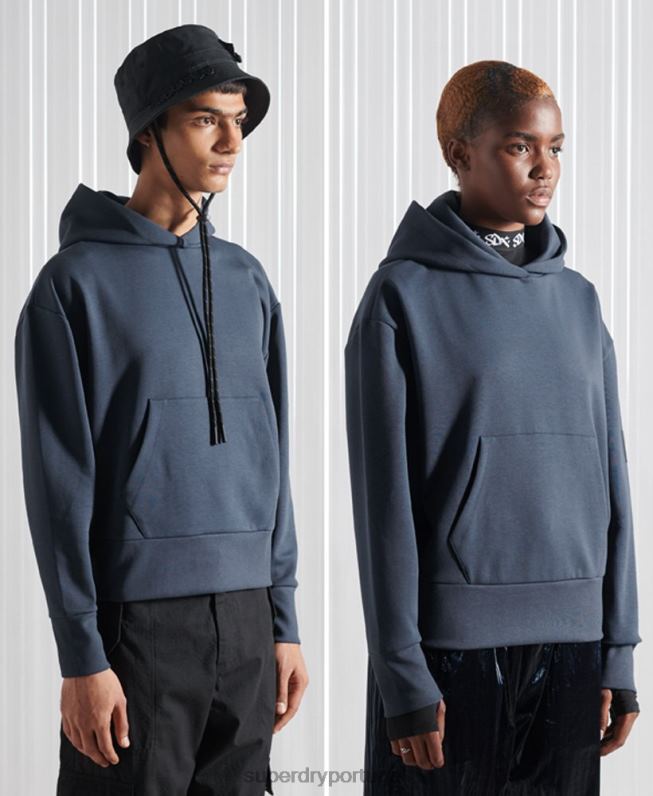 moletom com capuz sdx box edição limitada homens azul escuro roupas Superdry 2208H896