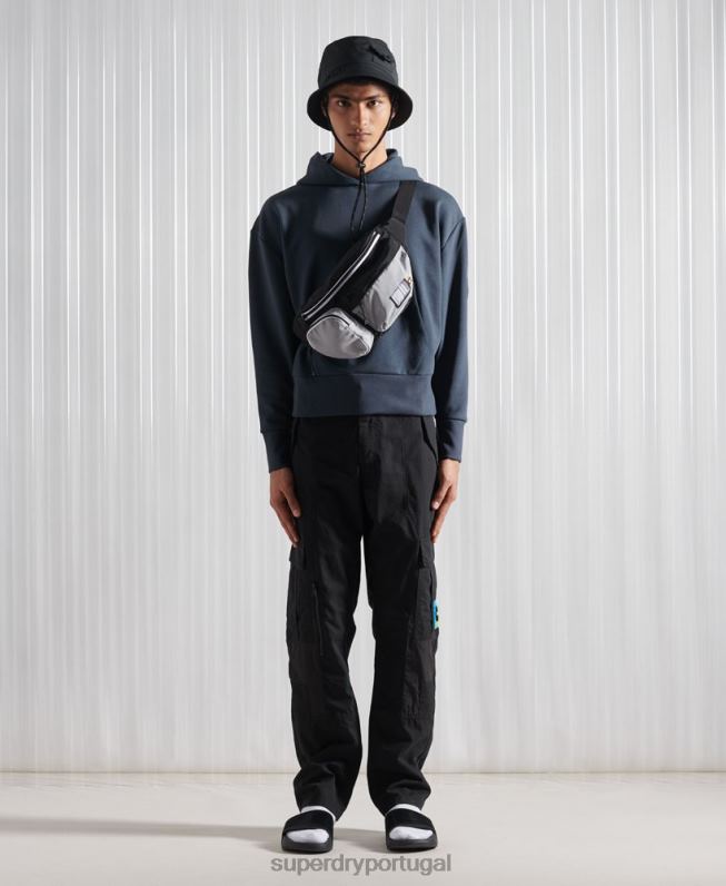 moletom com capuz sdx box edição limitada homens azul escuro roupas Superdry 2208H896