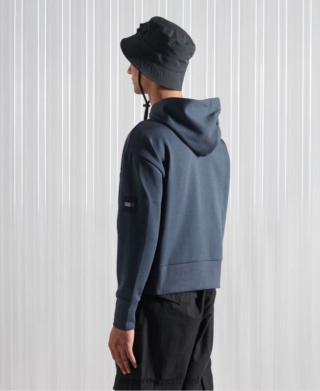 moletom com capuz sdx box edição limitada homens azul escuro roupas Superdry 2208H896