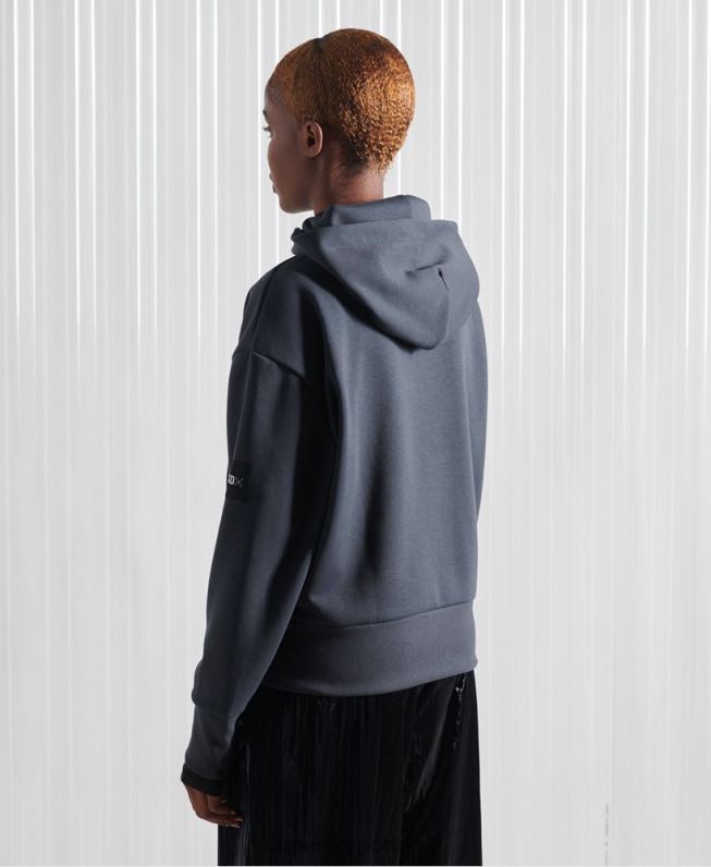 moletom com capuz sdx box edição limitada homens azul escuro roupas Superdry 2208H896