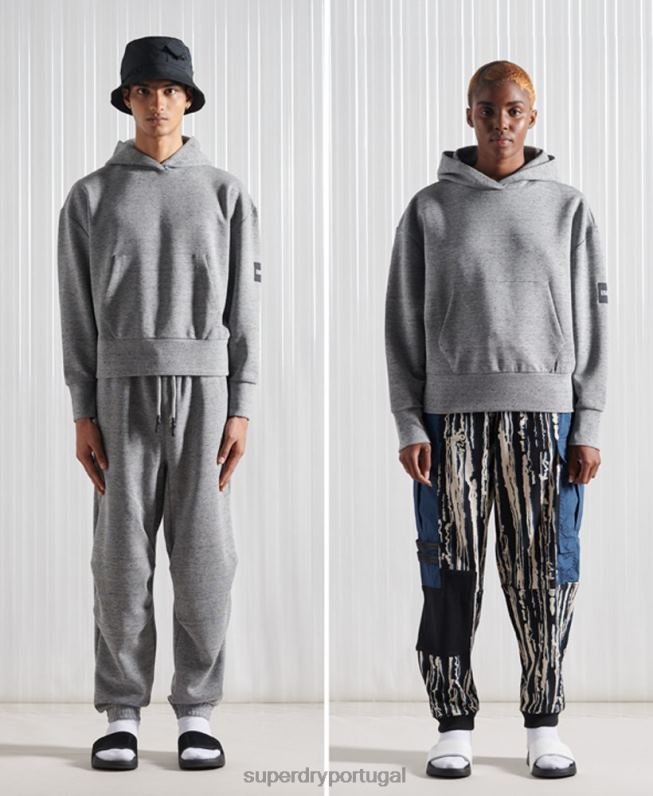 moletom com capuz sdx box edição limitada homens cinza roupas Superdry 2208H874