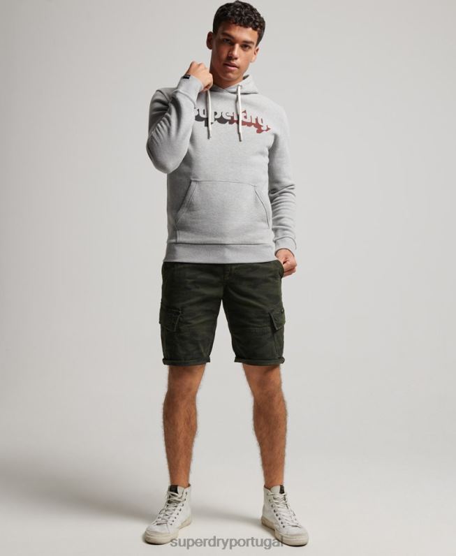 moletom com capuz sombra vintage homens cinza claro roupas Superdry 2208H706