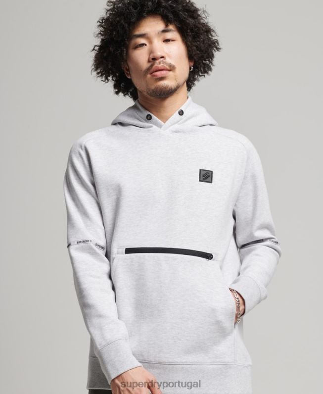 moletom com capuz tecnológico homens cinza roupas Superdry 2208H647
