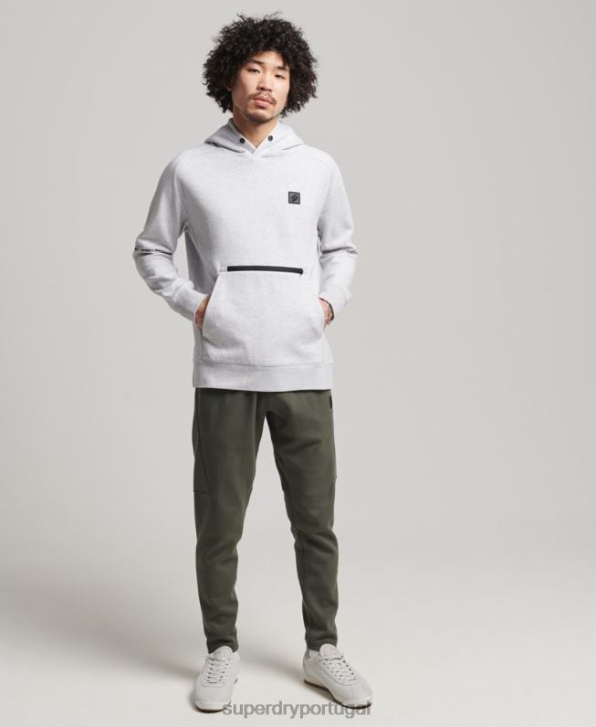moletom com capuz tecnológico homens cinza roupas Superdry 2208H647