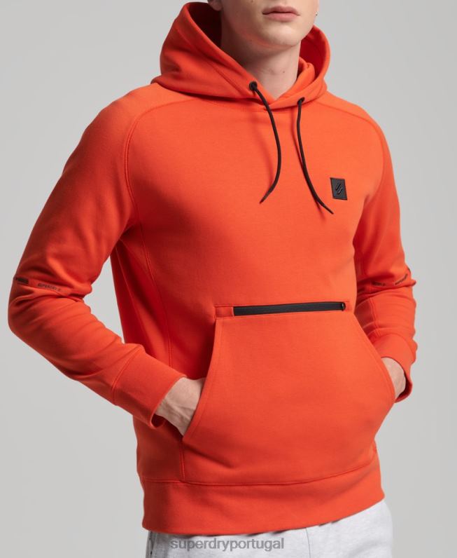 moletom com capuz tecnológico homens laranja roupas Superdry 2208H829