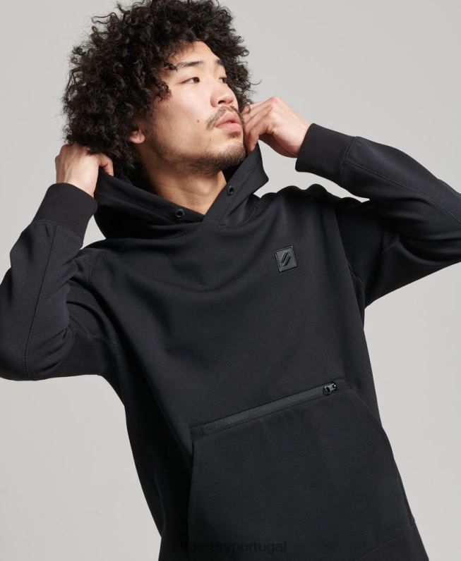 moletom com capuz tecnológico homens preto roupas Superdry 2208H597