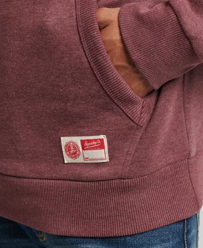 moletom com capuz universitário estilo script vintage homens vermelho roupas Superdry 2208H5167