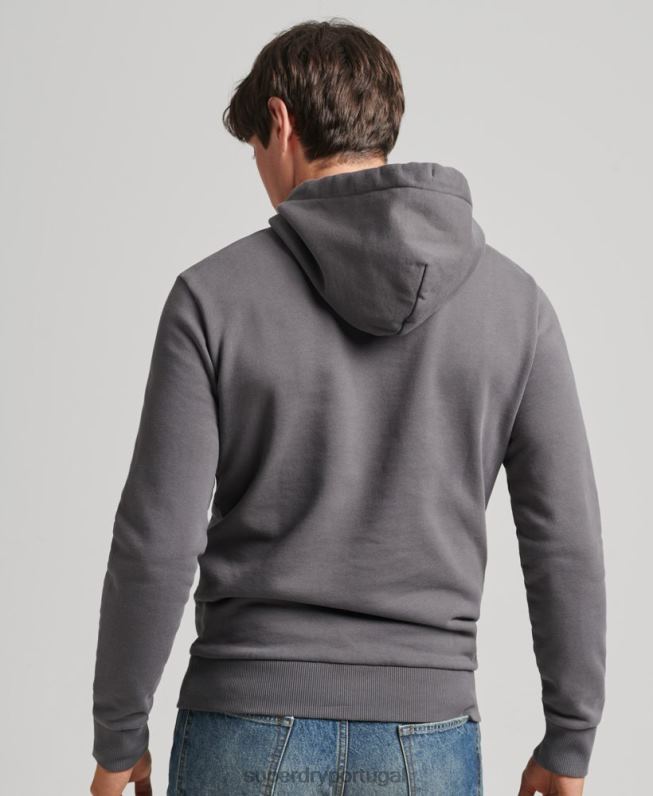 moletom com capuz vintage do centro da cidade homens cinza escuro roupas Superdry 2208H4998