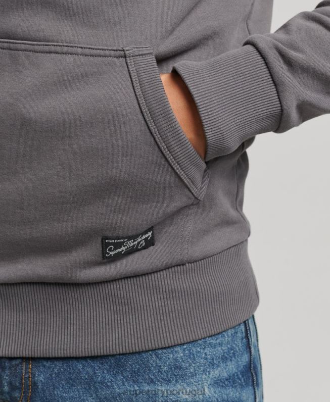 moletom com capuz vintage do centro da cidade homens cinza escuro roupas Superdry 2208H4998