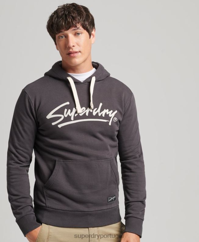 moletom com capuz vintage do centro da cidade homens marrom roupas Superdry 2208H5028