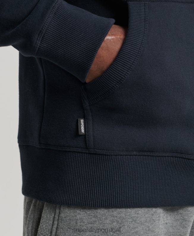 moletom com logo bordado vintage de algodão orgânico homens marinha roupas Superdry 2208H721