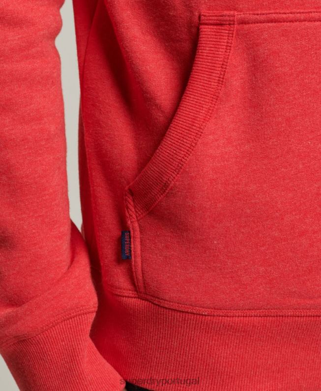 moletom com logo bordado vintage de algodão orgânico homens vermelho roupas Superdry 2208H5070