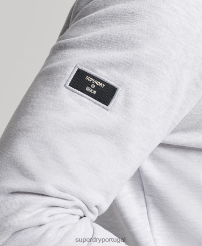 moletom com logo core não escovado homens cinza claro roupas Superdry 2208H866