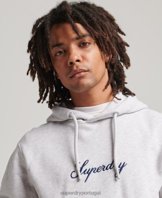 moletom com logo da herança homens cinza roupas Superdry 2208H619
