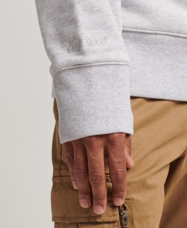 moletom com logo da herança homens cinza roupas Superdry 2208H619