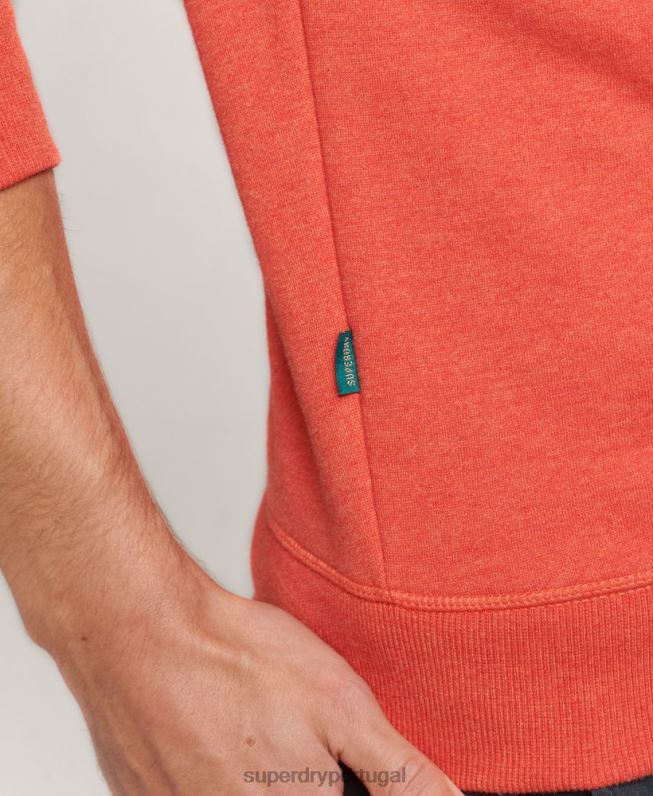 moletom com logo essencial de algodão orgânico homens laranja roupas Superdry 2208H4995