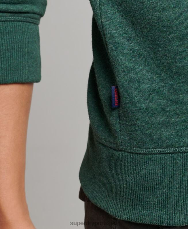 moletom com logo essencial de algodão orgânico homens verde roupas Superdry 2208H601