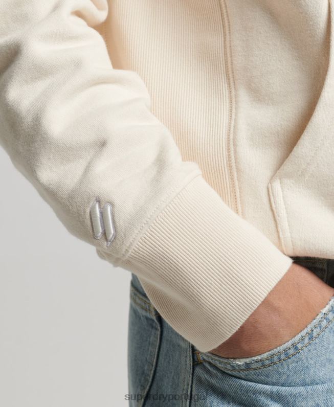 moletom com logotipo de excesso de código homens creme roupas Superdry 2208H466