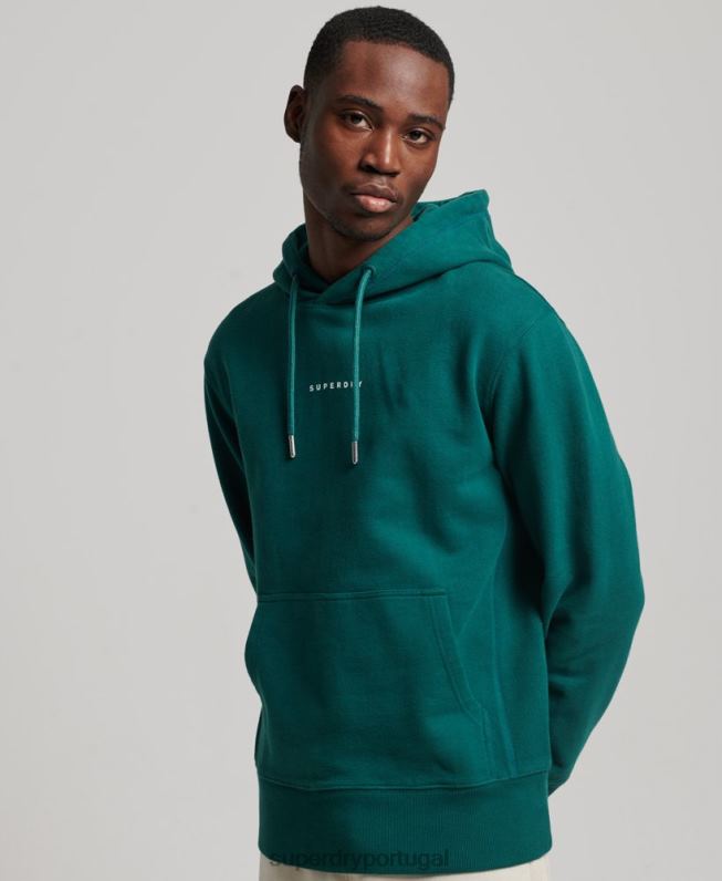 moletom com logotipo de excesso de código homens verde roupas Superdry 2208H482
