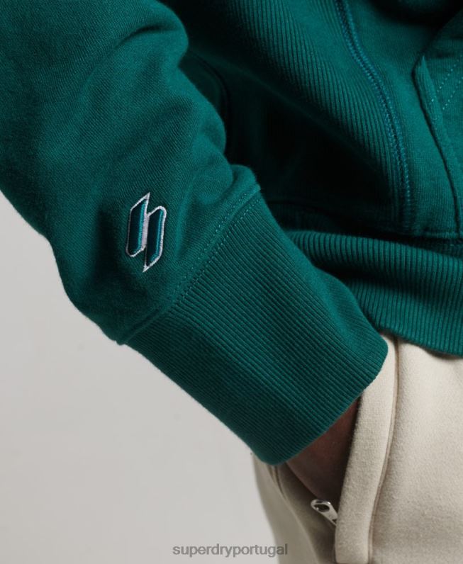 moletom com logotipo de excesso de código homens verde roupas Superdry 2208H482