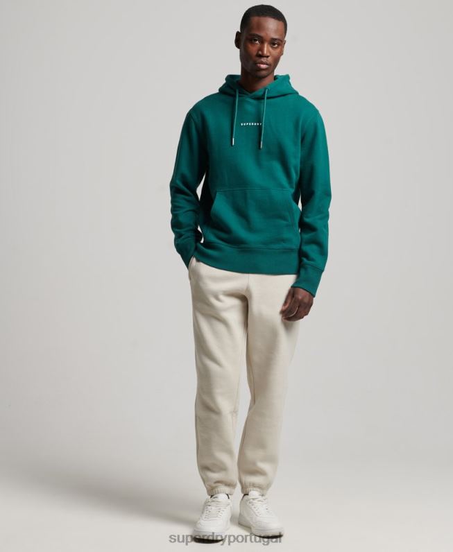 moletom com logotipo de excesso de código homens verde roupas Superdry 2208H482