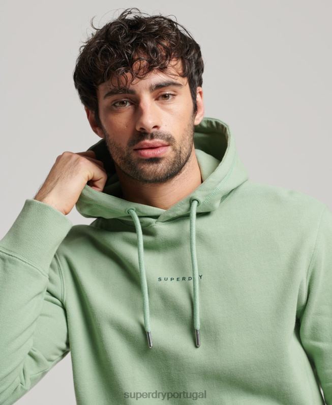 moletom com logotipo de excesso de código homens verde roupas Superdry 2208H493