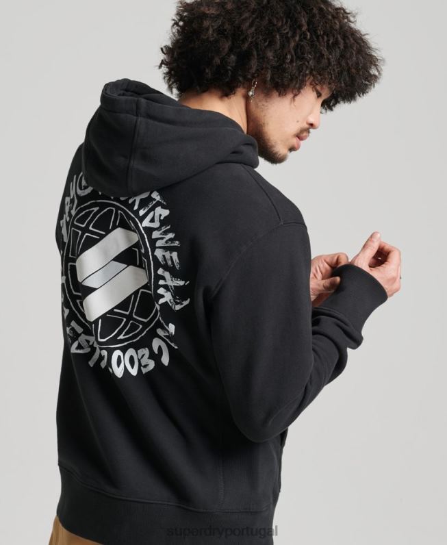 moletom com logotipo do globo homens preto roupas Superdry 2208H5119