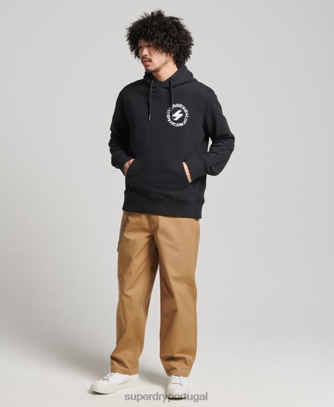 moletom com logotipo do globo homens preto roupas Superdry 2208H5119